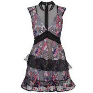 SELF-PORTRAIT Floral Print Mini Dress